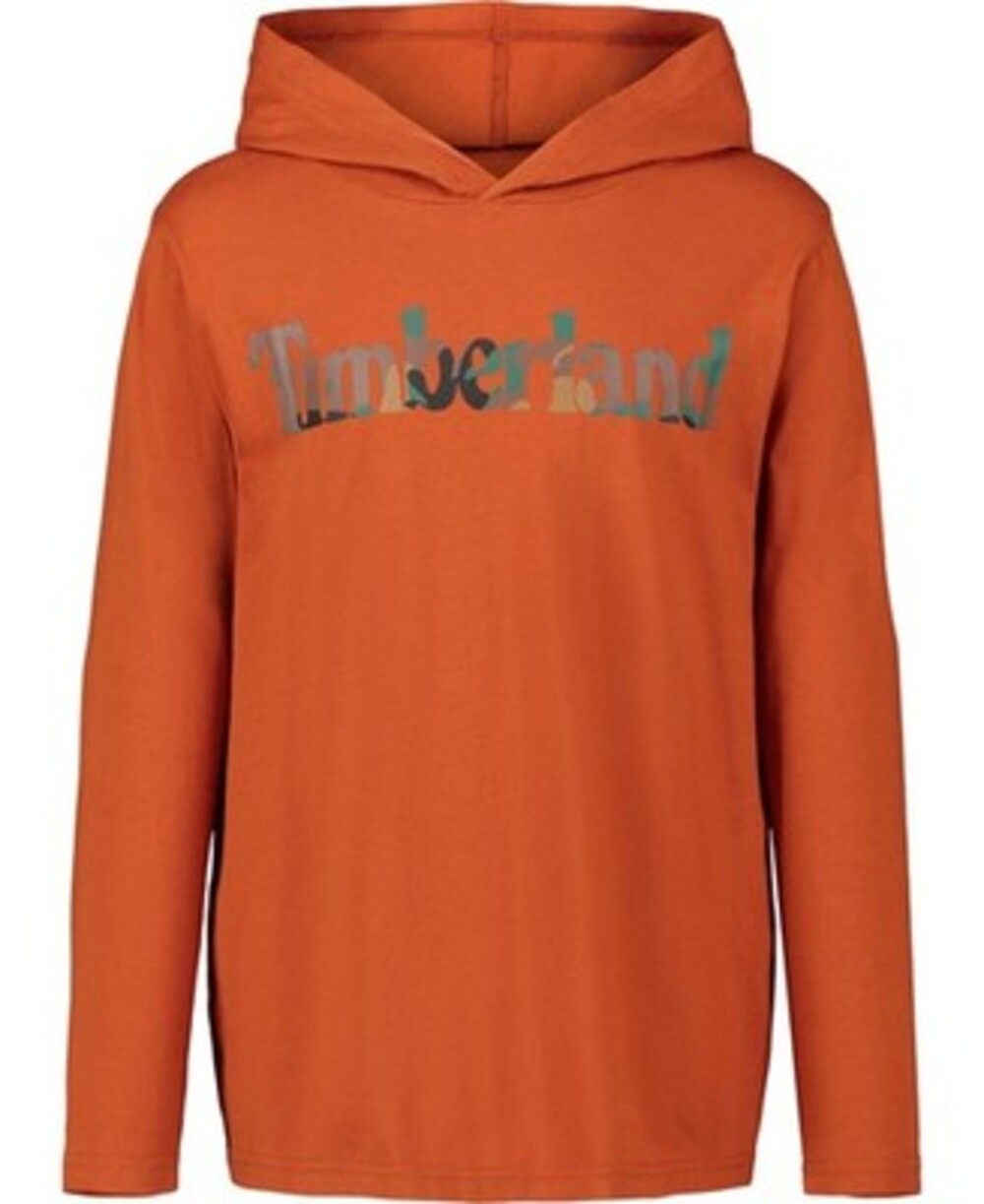 Timberland Puzzled Tree Camo Hooded Long Sleeve T-Shirt Big Boys XL 18/20 Umber